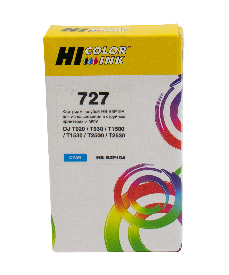 Картридж Hi-Black (HB-B3P19A) для HP DesignJet T920/ T1500, №727, голубой