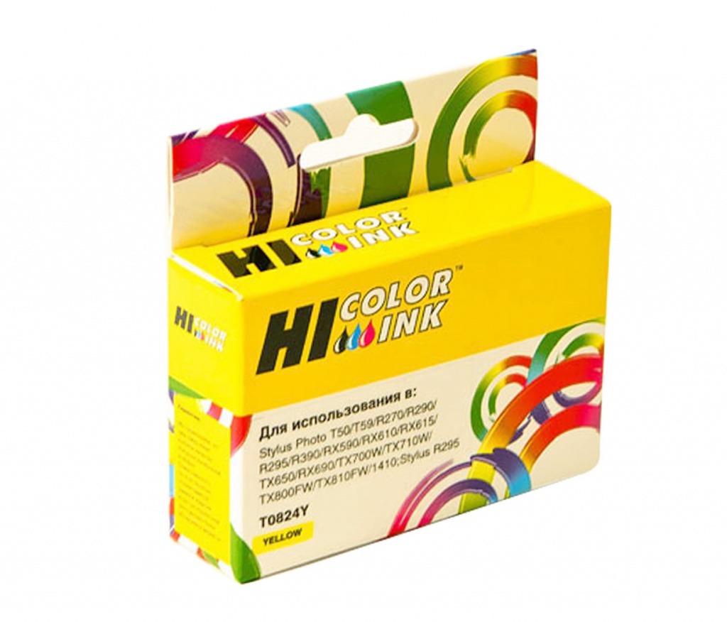 Картридж Hi-Black (HB-T0824) для Epson Stylus R270/ R295/ R390/ RX590/ T50, жёлтый