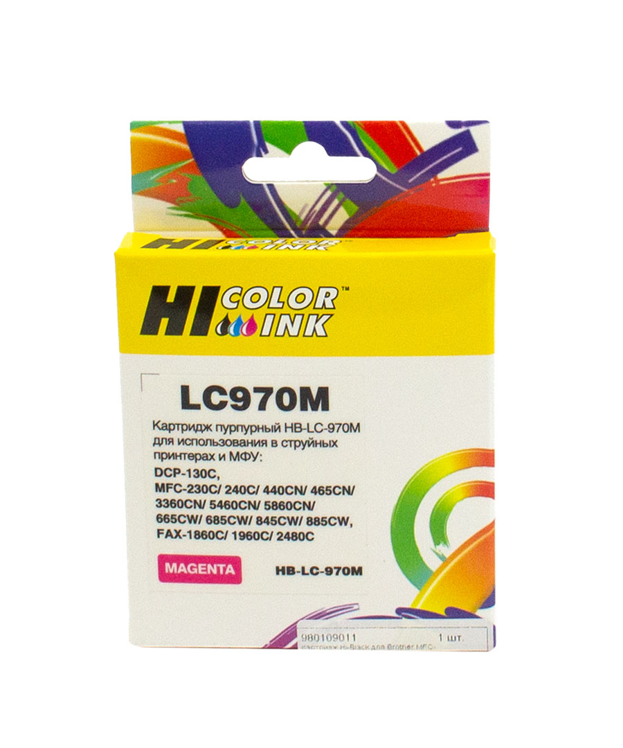 Картридж Hi-Black (HB-LC-970M) для Brother MFC-260C/ 235C/ DCP-150C/ 135C, пурпурный