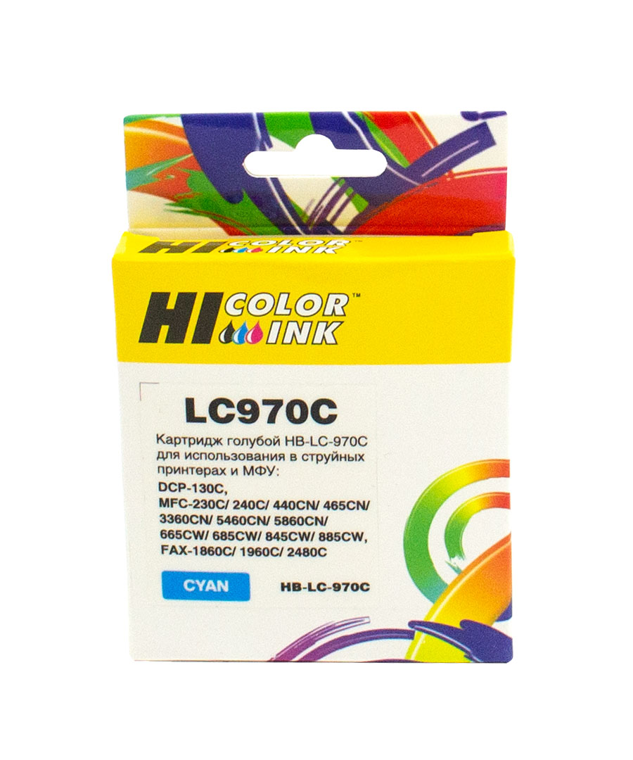 Картридж Hi-Black (HB-LC-970C) для Brother MFC-260C/ 235C/ DCP-150C/ 135C, голубой
