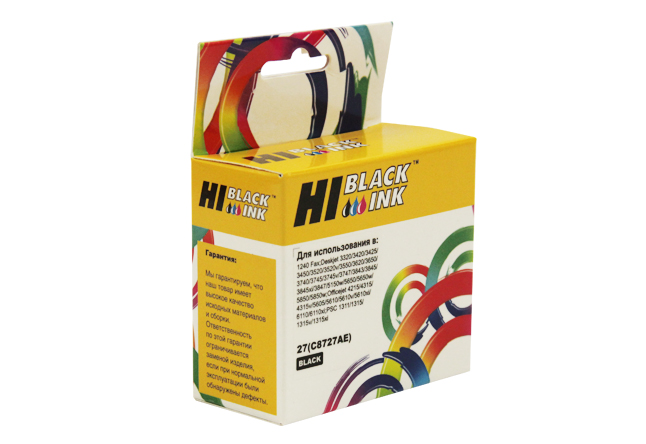 Картридж Hi-Black (HB-C8727AE) для HP DeskJet 3320/ 3325/ 3420, №27, чёрный