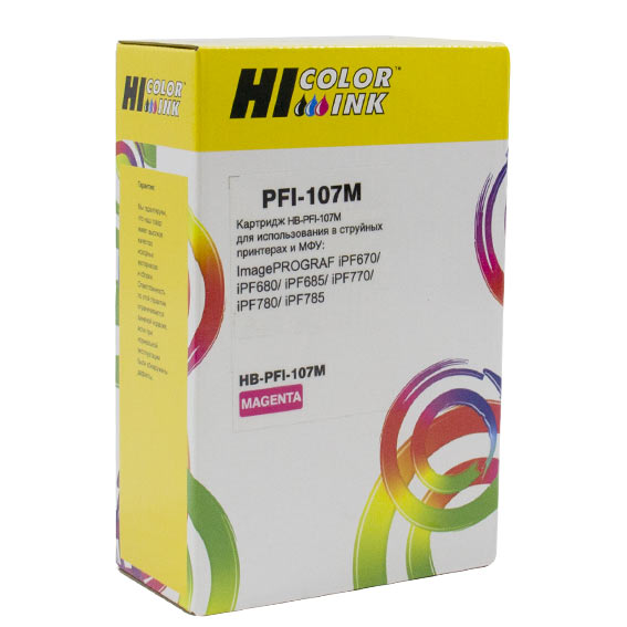 Картридж Hi-Black (HB-PFI-107M) для Canon imagePROGRAF iPF670/ iPF680/ iPF685/ iPF780/ iPF785, пурпурный