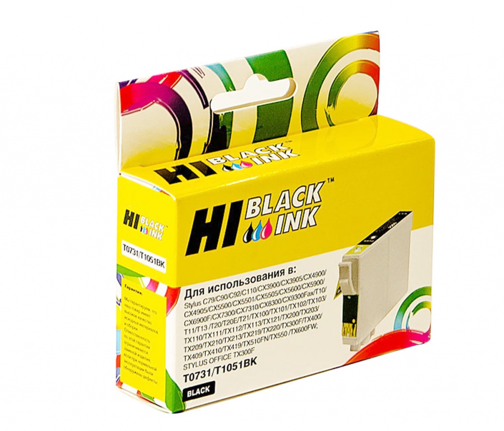 Картридж Hi-Black (HB-T0731) для Epson Stylus C79/ C110/ T40W/ TX200/ TX400/ TX600FW, чёрный