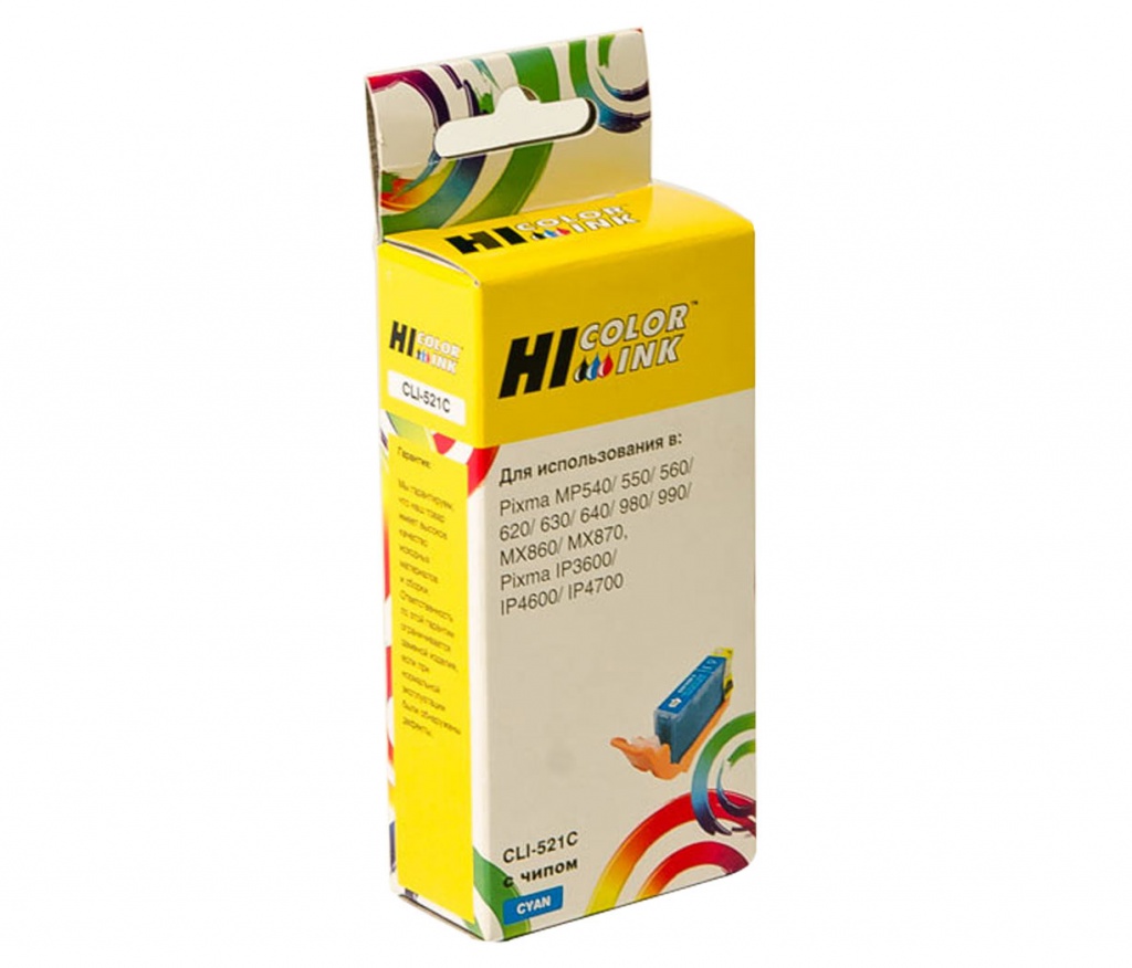 Картридж Hi-Black (HB-CLI-521C) для Canon PIXMA iP3600/ iP4600/ MP540, голубой