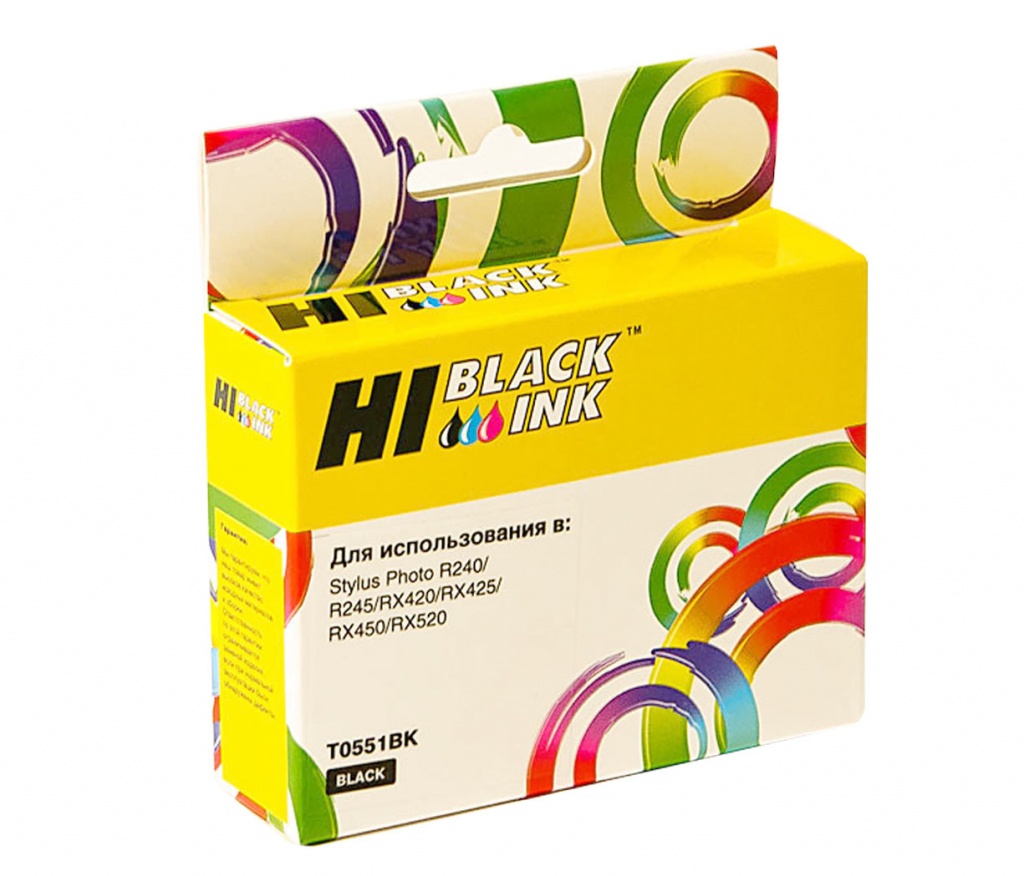 Картридж Hi-Black (HB-T0551) для Epson Stylus Photo R240/ RX420/ RX520, чёрный