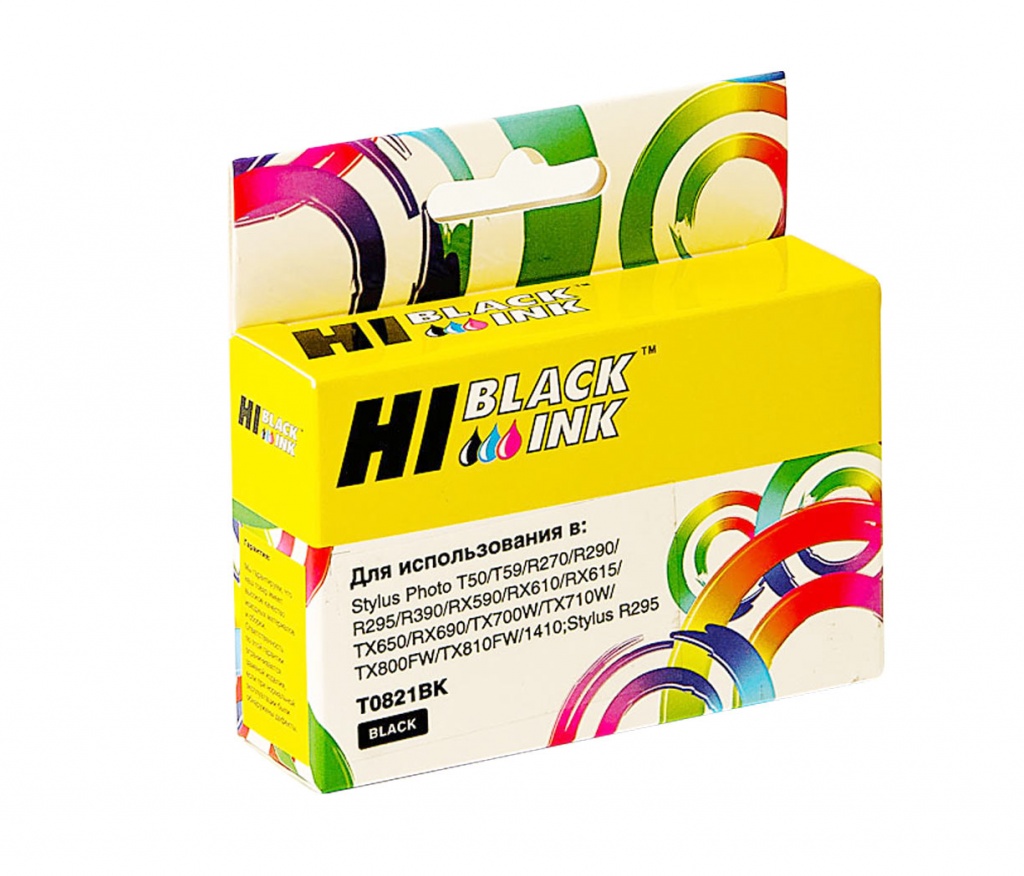 Картридж Hi-Black (HB-T0821) для Epson Stylus R270/ R295/ R390/ RX590/ T50, чёрный