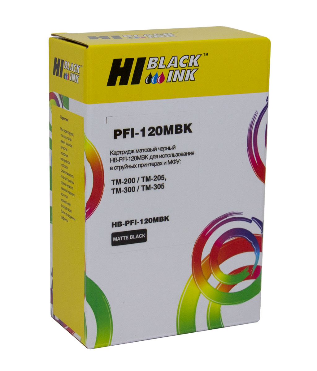 Картридж Hi-Black (HB-PFI-120MBK) для Canon imagePROGRAF TM-200/ TM-205/ TM-300/ TM-305, чёрный матовый