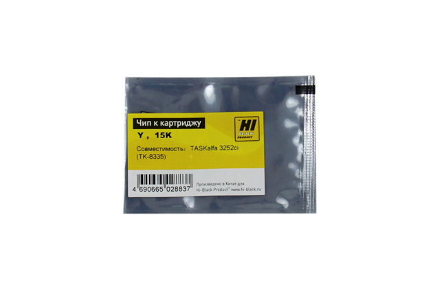 Чип Hi-Black картриджа (TK-8335Y) для Kyocera TASKalfa 3252ci, жёлтый (15000 стр.)