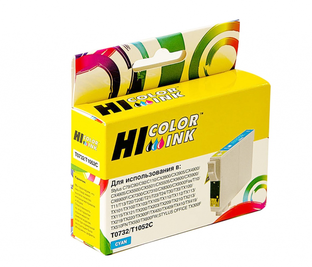 Картридж Hi-Black (HB-T0732) для Epson Stylus C79/ C110/ T40W/ TX200/ TX400/ TX600FW, голубой