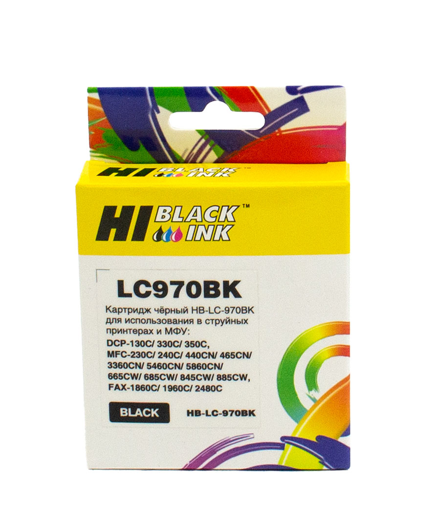 Картридж Hi-Black (HB-LC-970Bk) для Brother MFC-260C/ 235C/ DCP-150C/ 135C, чёрный