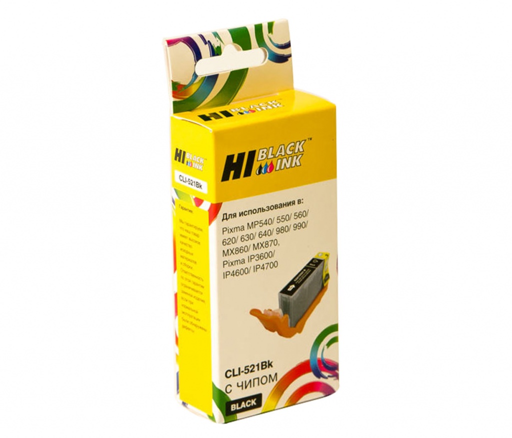 Картридж Hi-Black (HB-CLI-521BK) для Canon PIXMA iP3600/ iP4600/ MP540, чёрный