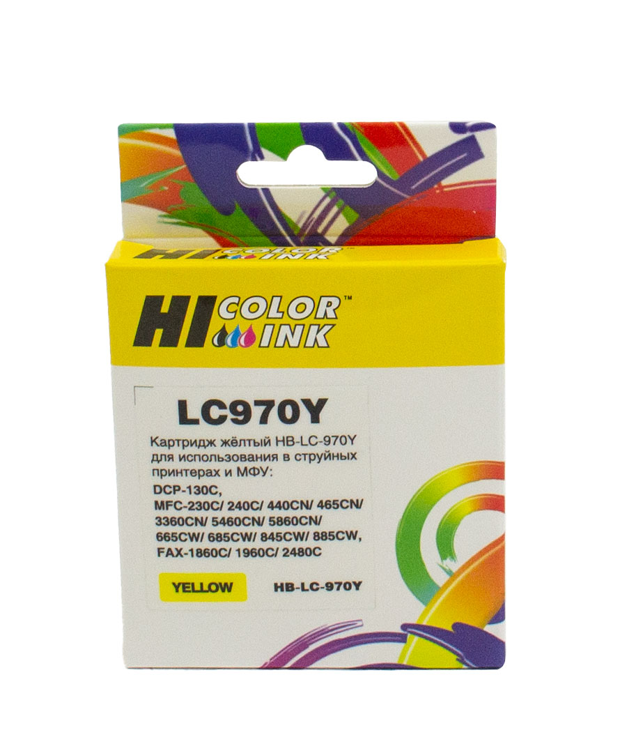 Картридж Hi-Black (HB-LC-970Y) для Brother MFC-260C/ 235C/ DCP-150C/ 135C, жёлтый