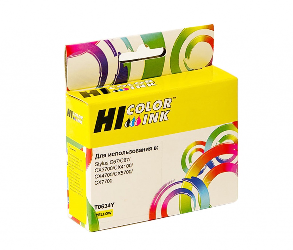 Картридж Hi-Black (HB-T0634) для Epson Stylus C67/ C87/ CX3700/ CX4100/ CX4700, жёлтый