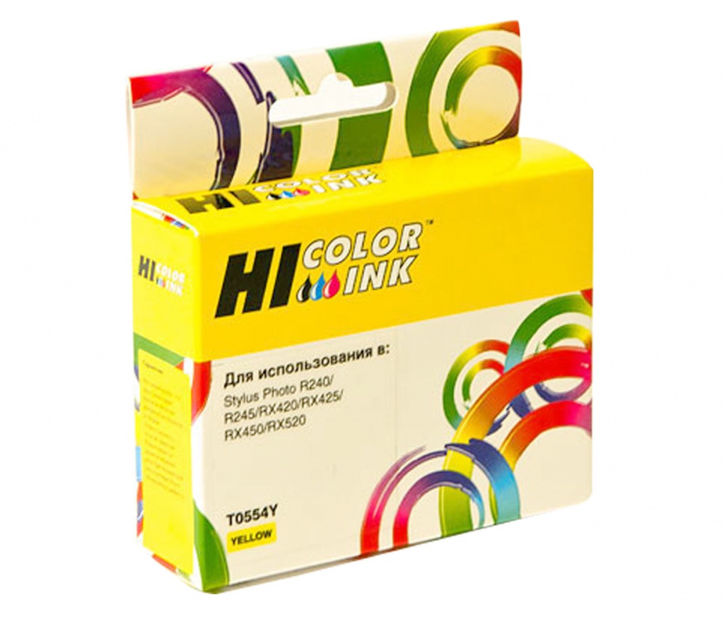 Картридж Hi-Black (HB-T0554) для Epson Stylus Photo R240/ RX420/ RX425/ RX520, желтый