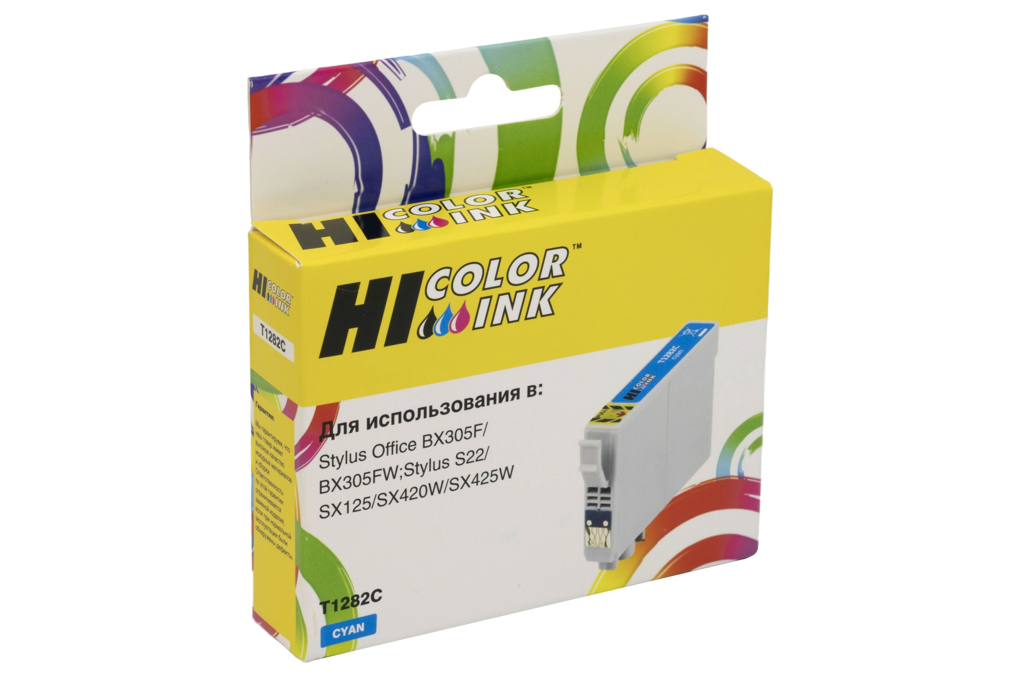 Картридж Hi-Black (HB-T1282) для Epson Stylus S22/ SX125/ SX420W/ SX425W/ BX305F, голубой (260 стр.)