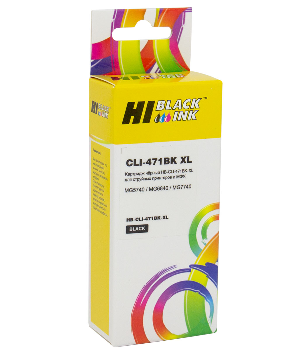 Картридж Hi-Black (HB-CLI-471XLBK) для Canon PIXMA MG5740/ MG6840/ MG7740, чёрный