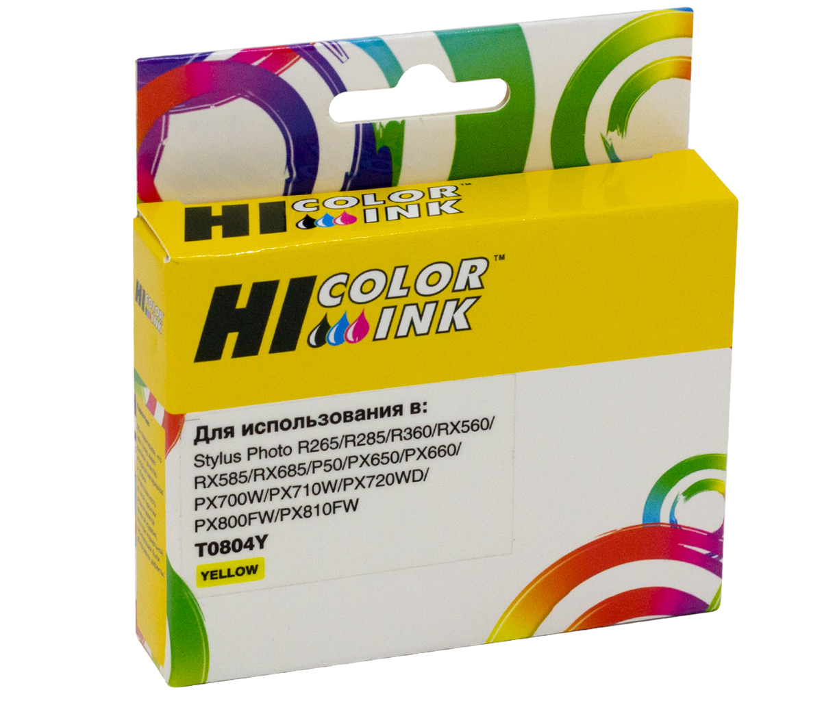 Картридж Hi-Black (HB-T0804) для Epson Stylus Photo P50/ PX660/ 700W/ 800FW/ R265, жёлтый