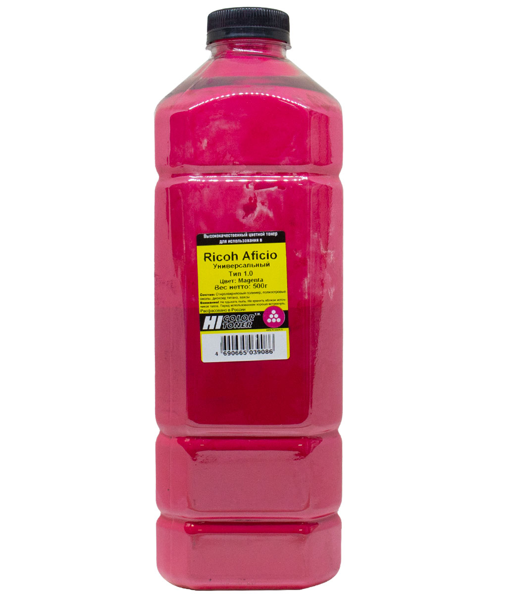 Тонер универсальный Hi-Black для Ricoh Aficio Color, Тип 1.0, пурпурный (500 гр.)