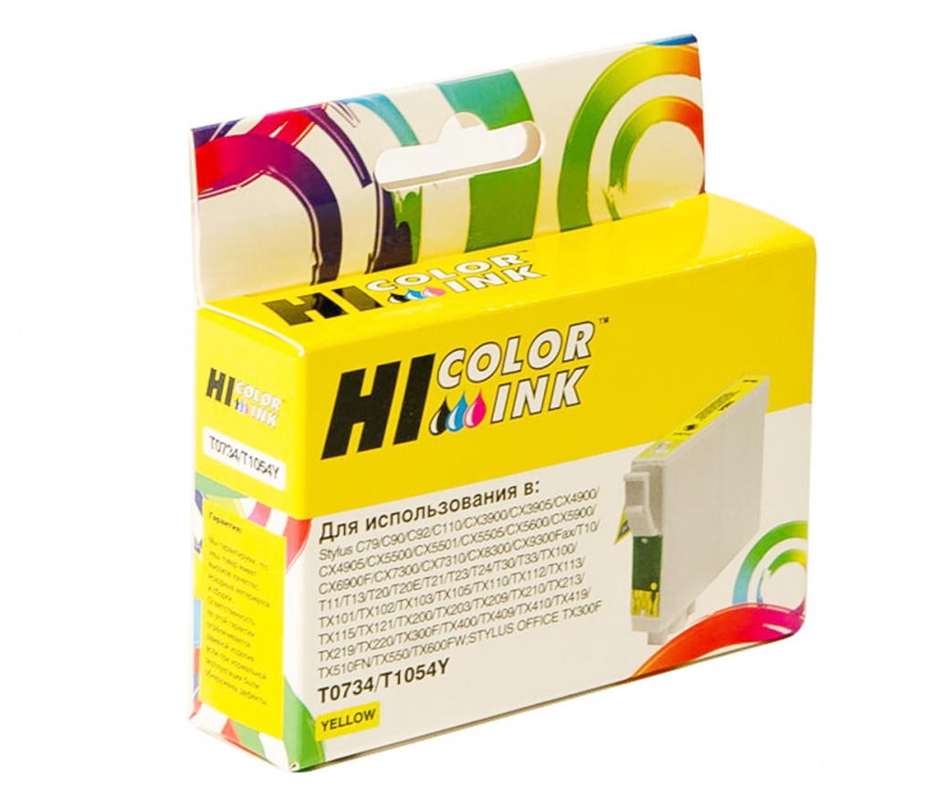 Картридж Hi-Black (HB-T0734) для Epson Stylus C79/ C110/ T40W/ TX200/ TX400/ TX600FW, жёлтый