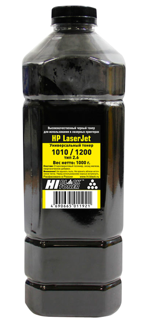 Тонер универсальный Hi-Black для HP LJ 1010/ 1200, Тип 2.6, чёрный (1000 гр.)