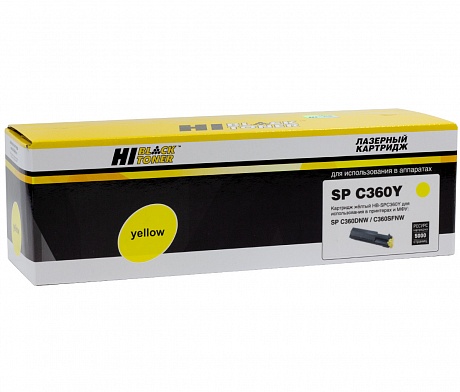 Тонер-картридж Hi-Black (HB-SP-C360E Y) для Ricoh Aficio SP-C360DNw/ SP-C361SFNw, жёлтый (5000 стр.)
