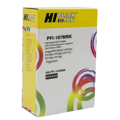 Картридж Hi-Black (HB-PFI-107MBK) для Canon imagePROGRAF iPF670/ iPF680/ iPF685/ iPF780/ iPF785, чёрный матовый