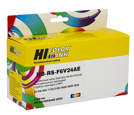 Заправочный набор Hi-Black (Ink-F6V24AE) для HP DeskJet 1115/ 2135/ 3635/ 3835/ 4535, трёхцветный (3х30 мл.)
